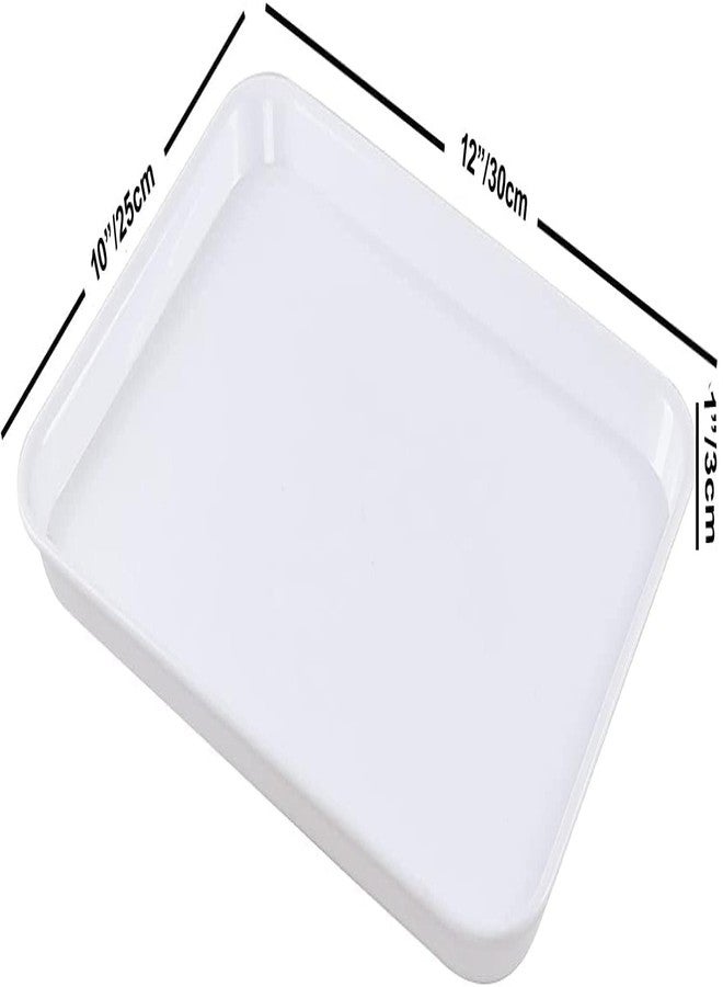 PAUL SONS Hospitality Modern White Acrylic Rectangular Serving Tray (12"x10", 1, Count) - Image 4