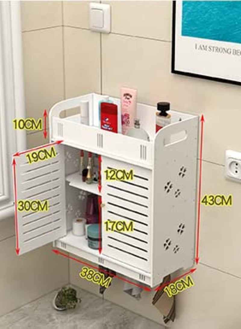 Polyvinyl Chloride (PVC) Bathroom Accessories Organizer with Shelves for Display and Closed Storage