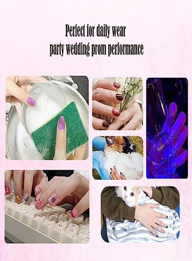 IKISKT 120pcs 5 Set White French Tip Press on Nails Square Fake Nails Natural False Nails, IKISKT Square Press ons Nail Acrylic Artificial Nail with Adhesive Tab for Women Girls - Image 4