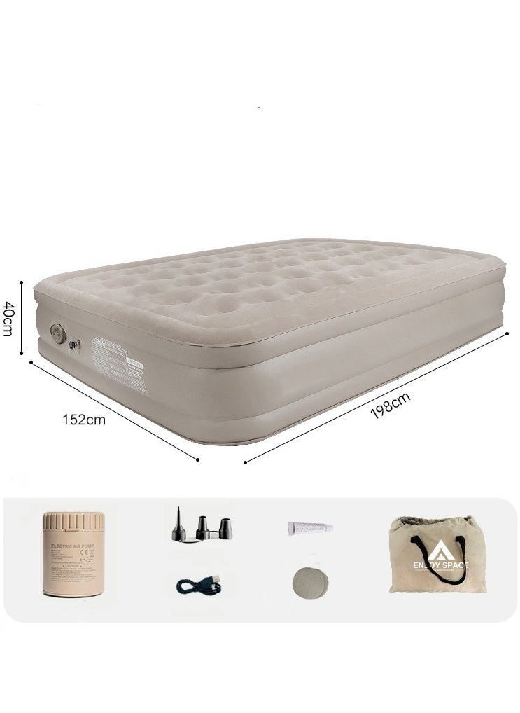 Generic - Inflatable Air Mattress,Self-Inflating Sleeping Mats,Twin Air Bed with Built-in Pump, Blow Up Mattress 300lb Capacity, Inflation Airbed for Camping Home Trunk Bed Travel (Double Person/High) - Image 1