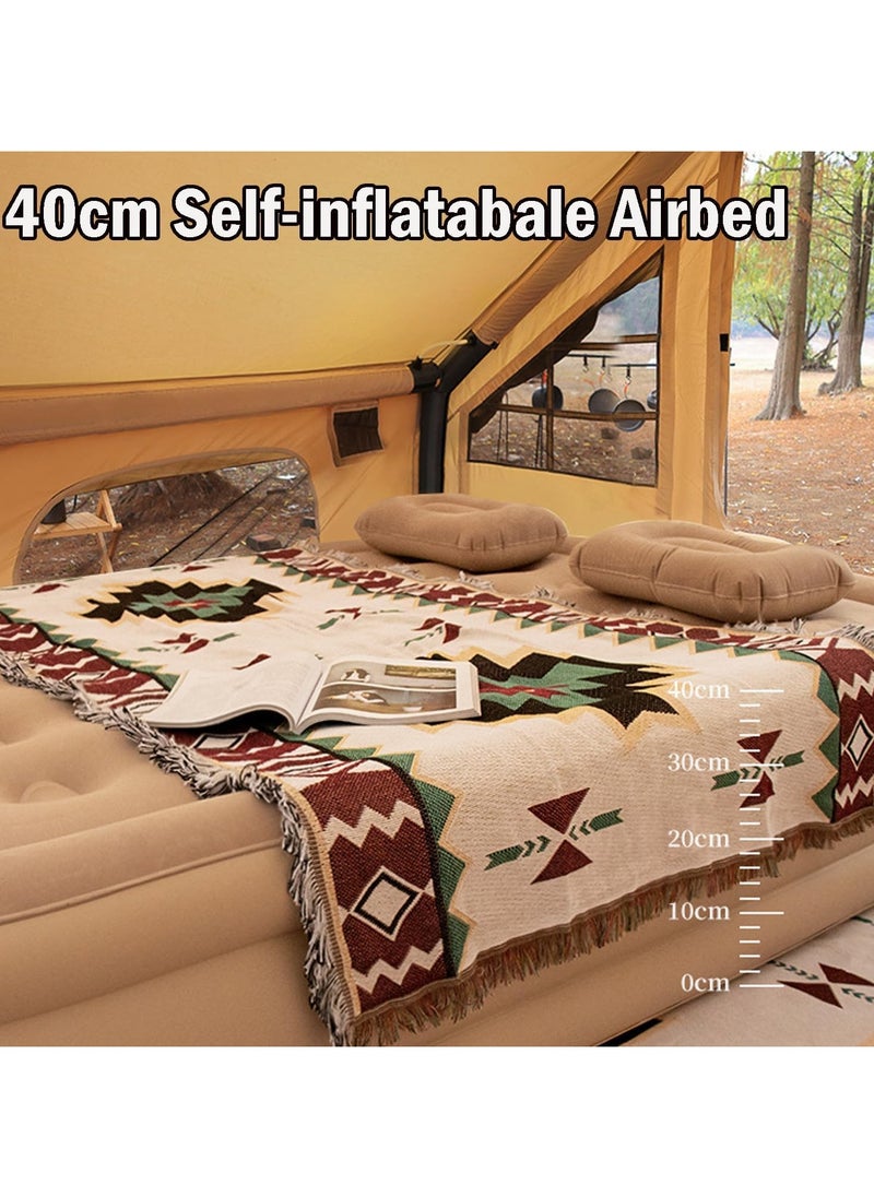Generic - Inflatable Air Mattress,Self-Inflating Sleeping Mats,Twin Air Bed with Built-in Pump, Blow Up Mattress 300lb Capacity, Inflation Airbed for Camping Home Trunk Bed Travel (Double Person/High) - Image 1