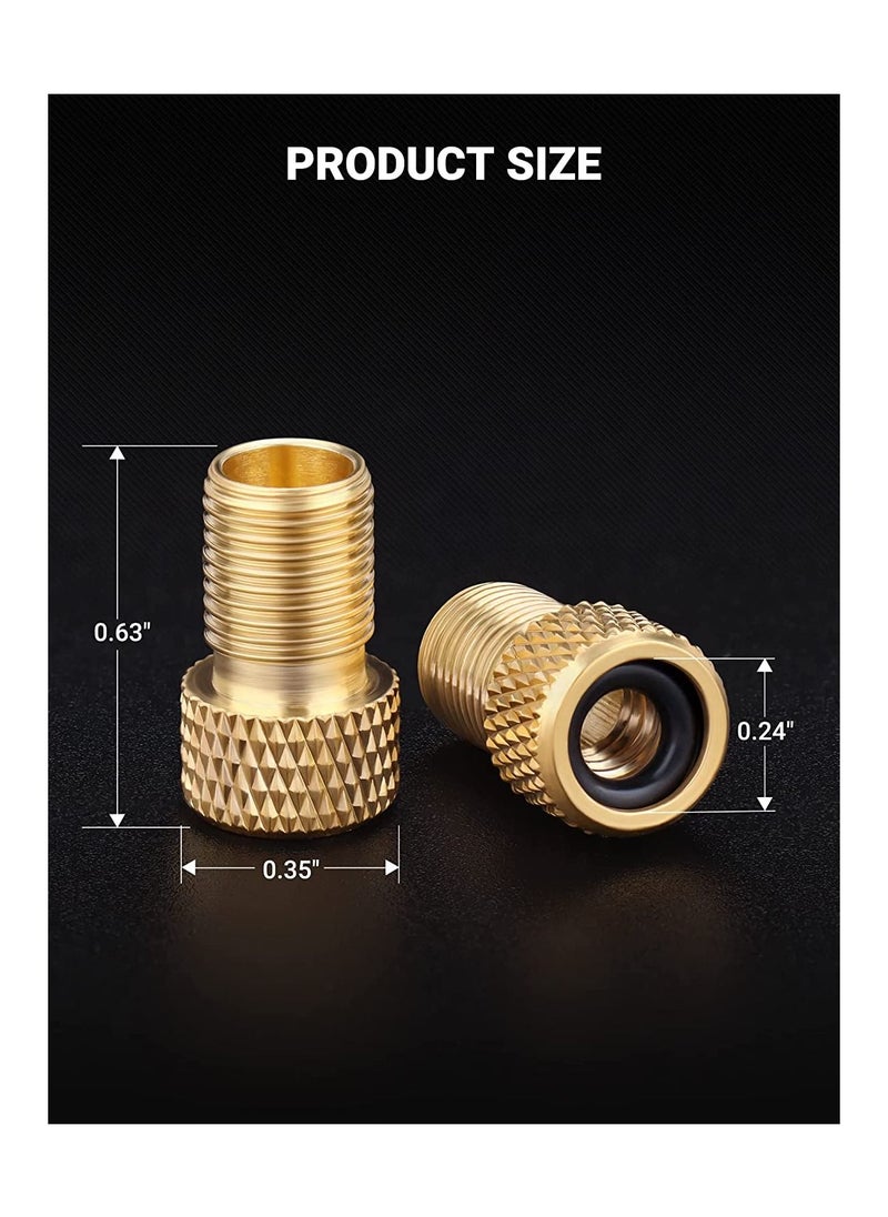 Generic - Presta Valve Adapter for Air Compressor, Convert Presta to Schrader Brass Adapter for Bikes, Inflate Tire by Standard Pump or Air Compressor - Built-in sealing ring for effortless pumping (4 Pack) - Image 1