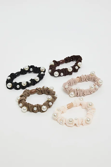 أر أند بي 5 Pack Pearl Skinny Scrunchies