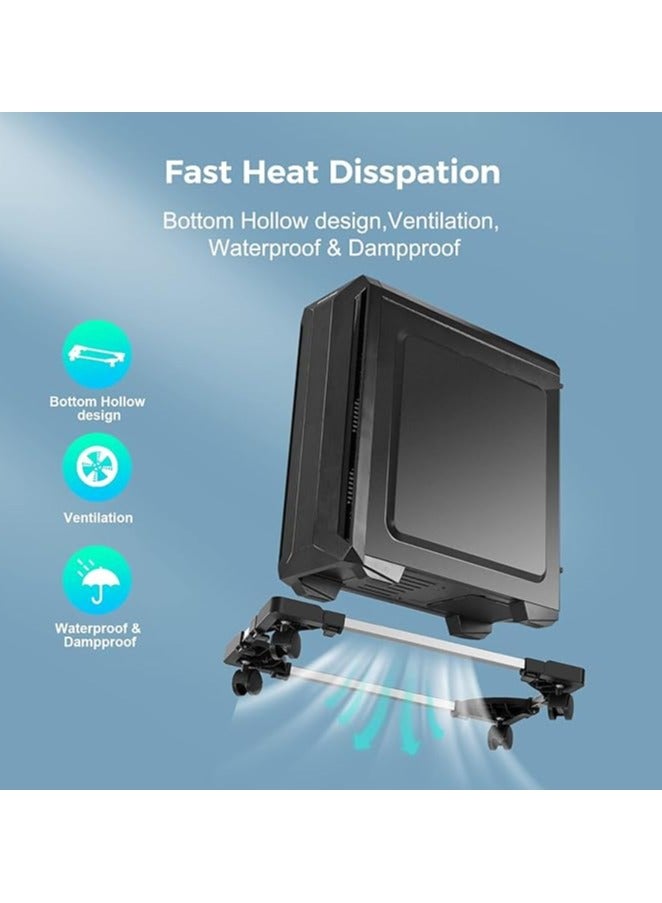 erorex Computer Tower Stand - Adjustable PC Stand for Most Desktop Towers -Elevate and Organize Your Computer Tower with Desktop Stand -Mobile CPU Stand PC Riser for Gamers & Students - Image 2