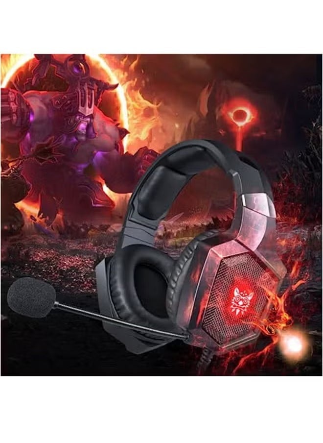 onikuma - K8 Stereo Over-Ear Gaming Headphones with Mic for PS4/PS5/Xbox One/X Series/Switch/PC - Wired, Premium Sound Quality, Comfortable Design, Noise-Canceling Mic for Clear Communication, Long-Lasting Durability - Image 1