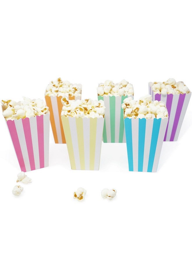 كلوي إليزابيث علب هدايا صغيرة من الفشار والحلوى من كلوي إليزابيث لأعياد الميلاد وحفلات الزفاف وحفلات استقبال المولود - تصميم مخطط متنوع - ٣٦ علبة (مزيج ألوان قوس قزح الباستيل) - Image 1