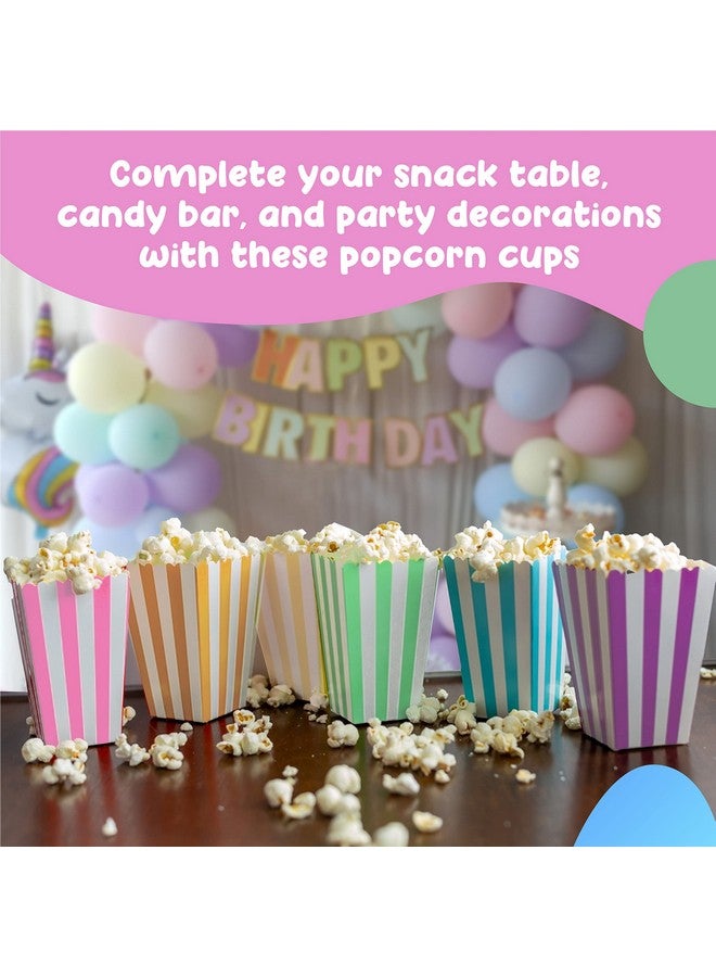 كلوي إليزابيث علب هدايا صغيرة من الفشار والحلوى من كلوي إليزابيث لأعياد الميلاد وحفلات الزفاف وحفلات استقبال المولود - تصميم مخطط متنوع - ٣٦ علبة (مزيج ألوان قوس قزح الباستيل) - Image 3