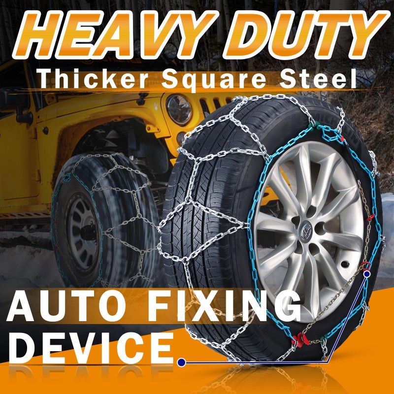 Coco Bird Heavy Duty Snow Chains Tire Chains for Light Truck, SUV & Pickup, Easy Installation, Wear-Resistant Alloy Steel for Superior Traction & Stability, Set of 2ï¼ˆSCRV-260ï¼‰ - Image 2