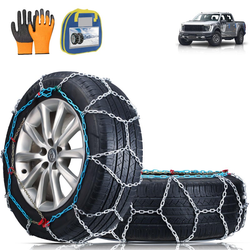 Coco Bird Heavy Duty Snow Chains Tire Chains for Light Truck, SUV & Pickup, Easy Installation, Wear-Resistant Alloy Steel for Superior Traction & Stability, Set of 2ï¼ˆSCRV-260ï¼‰ - Image 1