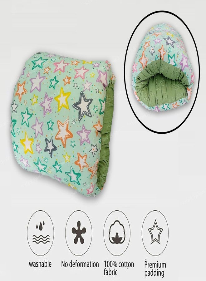 Synlark® Cozy Nursing Baby Arm Pillow for Cradle Gift for Novice Mothers: Head Support Anti-Spitting Breastfeeding and Bottle Feeding Nursing Arm Pillow (MultiStar-Green) - Image 5