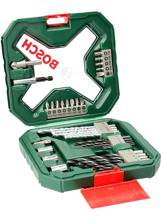 BOSCH 34 Piece X Line Classic Drill Bit And Screwdriver Bit Set For Most Common Screw Types - Image 1