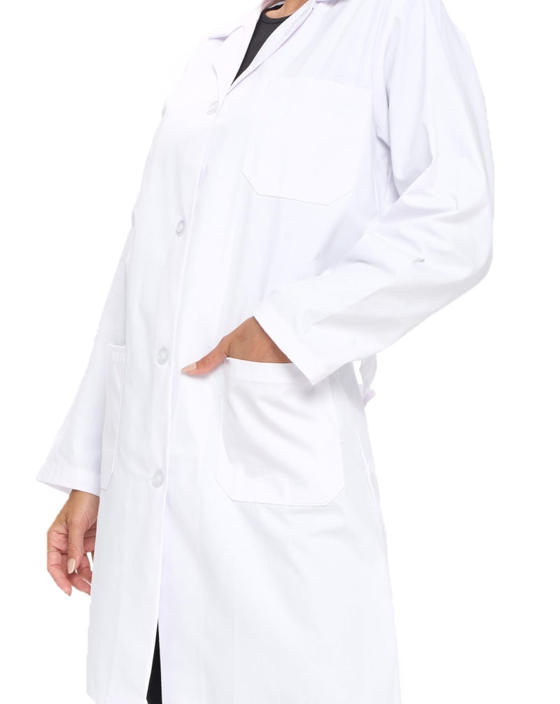 Natural Uniforms معاطف مختبر طبيعية للجنسين بطول 40 بوصة بأكمام طويلة، معطف طبي احترافي، أبيض (X-Large) - Image 3