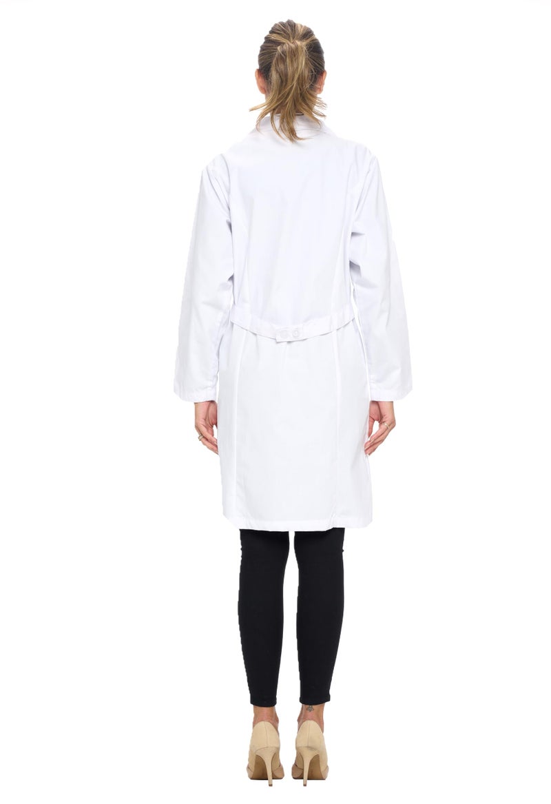 Natural Uniforms معاطف مختبر طبيعية للجنسين بطول 40 بوصة بأكمام طويلة، معطف طبي احترافي، أبيض (X-Large) - Image 2