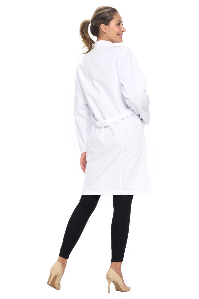 Natural Uniforms معاطف مختبر طبيعية للجنسين بطول 40 بوصة بأكمام طويلة، معطف طبي احترافي، أبيض (X-Large) - Image 4