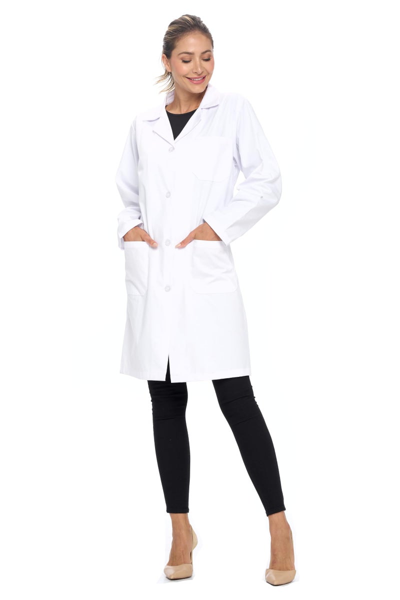 Natural Uniforms معاطف مختبر طبيعية للجنسين بطول 40 بوصة بأكمام طويلة، معطف طبي احترافي، أبيض (X-Large) - Image 5