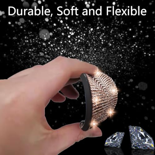 NBTEPEM حامل أكواب السيارة المتلألئ NBTEPEM 2 قطعة، 2.75 بوصة مضاد للانزلاق ومقاوم للصدمات، أكواب عالمية للسيارة مع إدخال كريستال متلألئ، ملحقات داخلية للسيارة للنساء (2 قطعة، شامبانيا) - Image 5