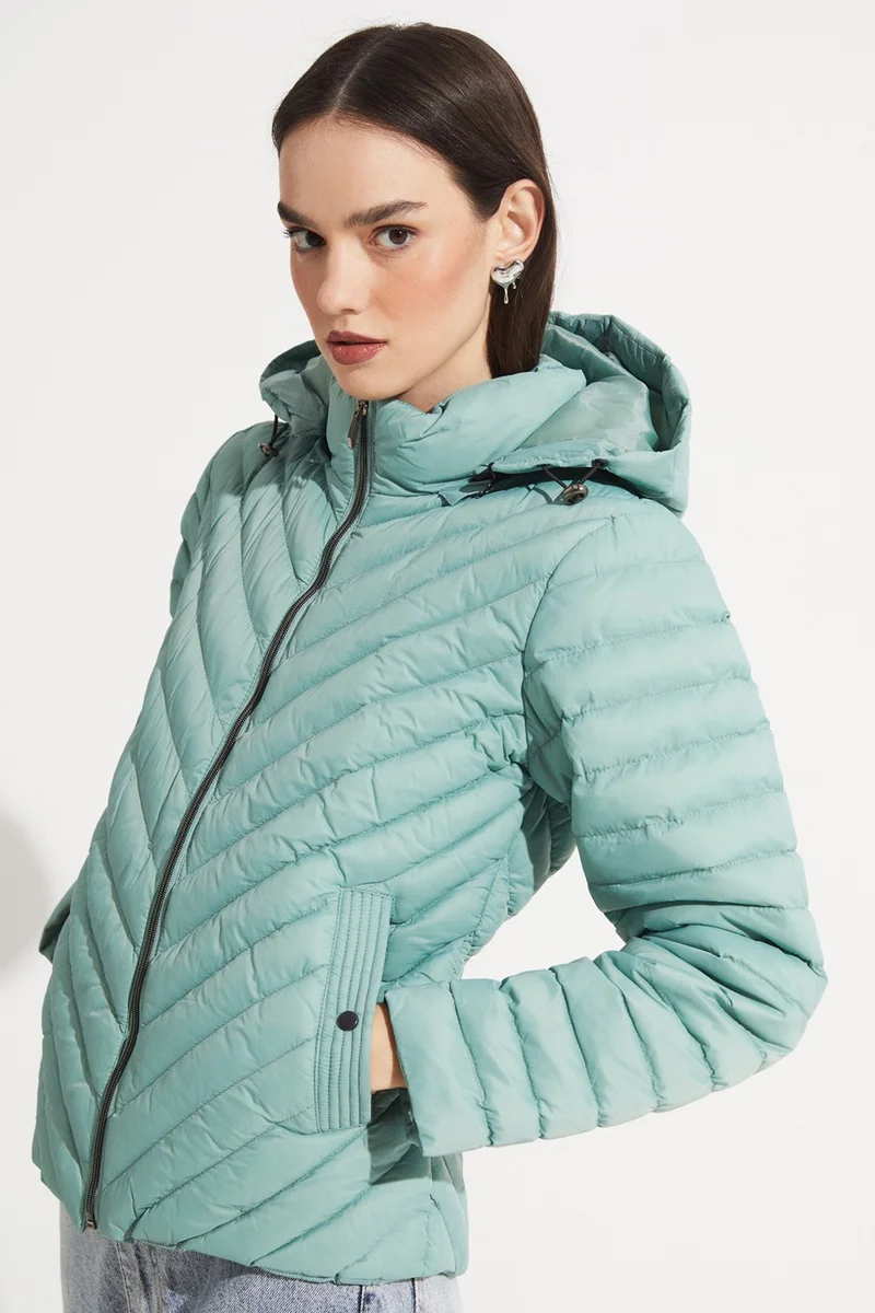 جون Fiber Filled Hooded Coat