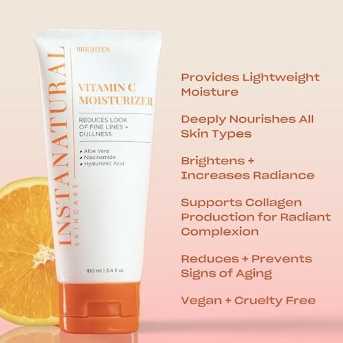 InstaNatural Vitamin C Moisturizer Face Cream, Brightens and Reduces the Look of Fine Lines and Wrinkles, Moisturizing Lotion for Dry Skin, with Hyaluronic Acid, 3.4 FL Oz - Image 3