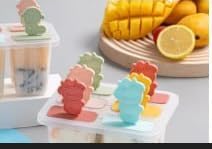 HASIZITY 6 Grid kulfi ice Tray Reusable Ice Pop Makers Homemade Popsicle Frozen Ice Cream Moulds Tray Kulfi Candy Ice Lolly Mold for Children Adult Kulfi Maker Set Multi Color