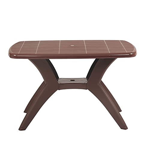 SkyGlamour Supreme Melody Plastic Dining & Coffee Table for Home, Cafe, Restaurants Indoor | Outdoor Use (Globus Brown) - Image 2