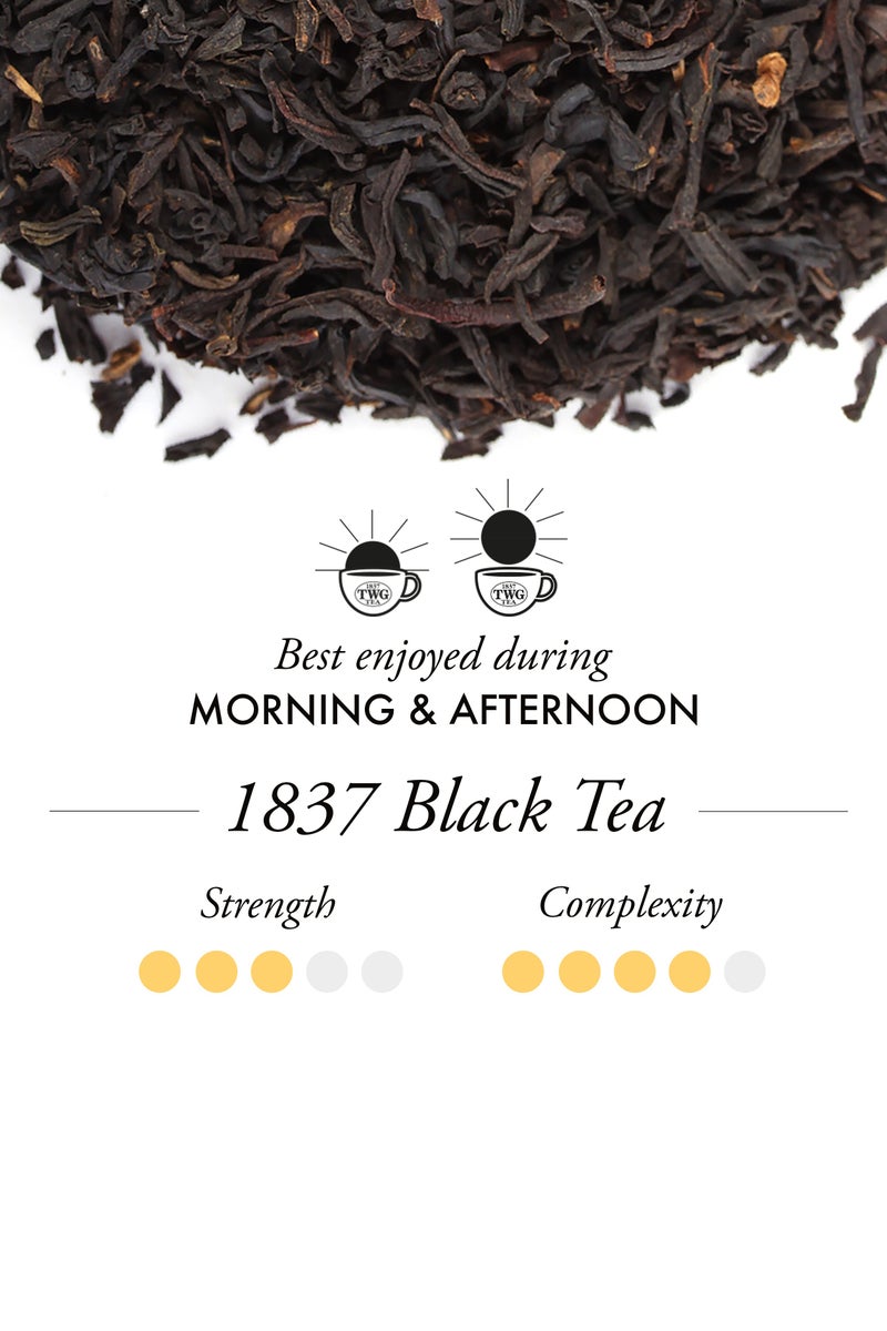 TWG Tea 1837 Black Tea | Black Tea | Fruits & Flowers | 15 Hand Sewn Cotton Tea Bags | Gift Set - Image 2