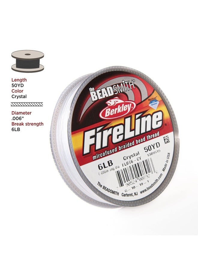 Generic - The Beadsmith Fireline By Berkley   Micro-Fused Braided Thread   6Lb. Test  006  .15Mm Diameter  50 Yard Spool  Crystal Color   Super Strong Stringing Material For Jewelry Making And Bead Weaving - Image 1