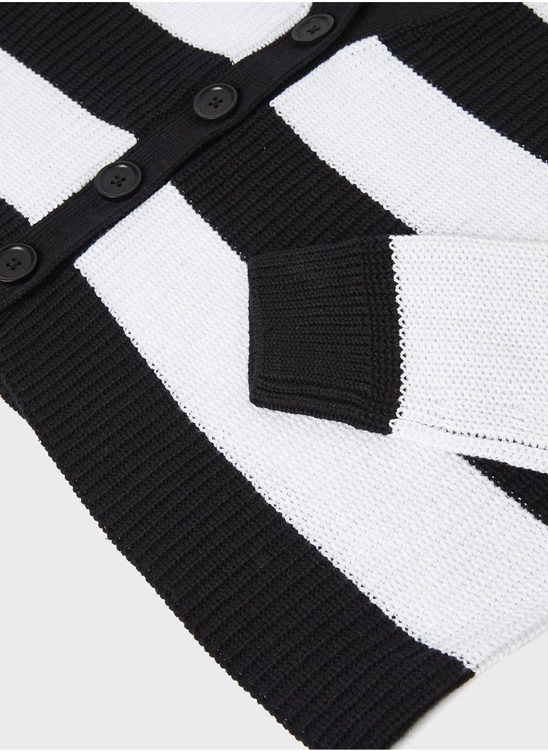 MANGO - Youth Teen Striped Cardigan - Image 1