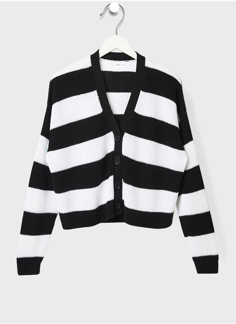 MANGO - Youth Teen Striped Cardigan - Image 1