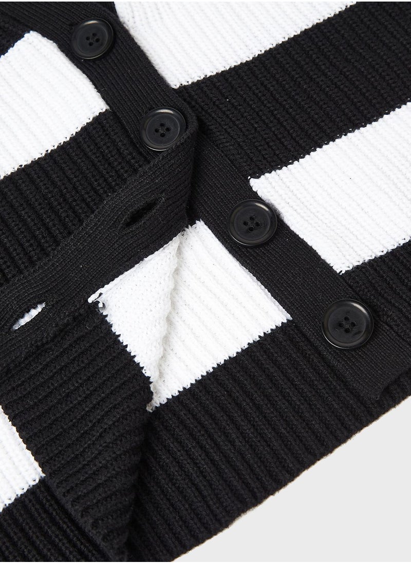 MANGO - Youth Teen Striped Cardigan - Image 1