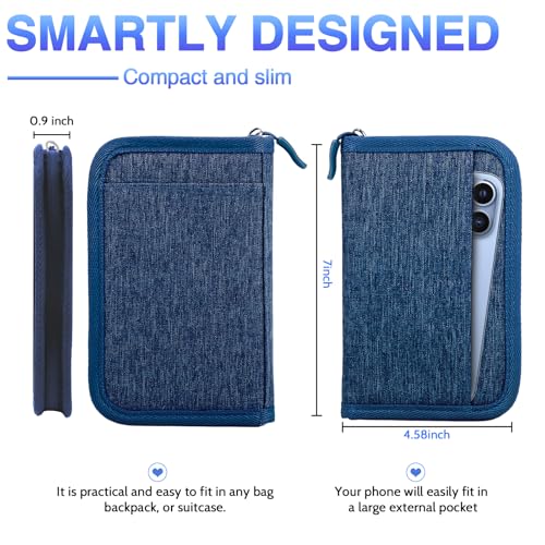 TOPBAG Passport Holder for Travel, Women Rfid Blocking Passport Wallet, Travel Essentials Premium Wallets, Waterproof Passport Holders Bag for Men Traveling, Travel Document Organizer Credit Cards Case - Image 2