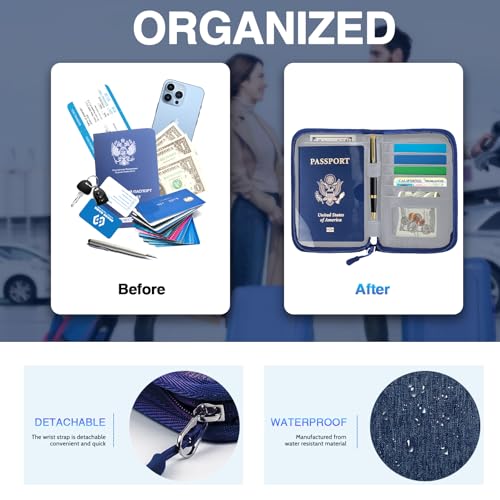 TOPBAG Passport Holder for Travel, Women Rfid Blocking Passport Wallet, Travel Essentials Premium Wallets, Waterproof Passport Holders Bag for Men Traveling, Travel Document Organizer Credit Cards Case - Image 5