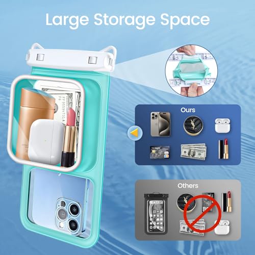 Niveaya 2 Pack IPX8 Waterproof Phone Pouch, Large Space Cell Phone Pouch Floating, Water Proof Phone Case with Lanyard, Phone Dry Bag Beach Cruise Ship Essentials(Up to 8.5") - Image 3