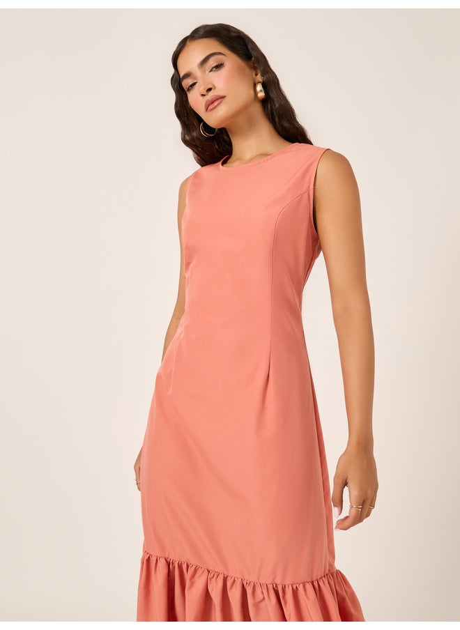 Styli Ruffled Hem Midi Dress  - Image 3