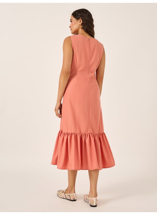 Styli Ruffled Hem Midi Dress  - Image 5