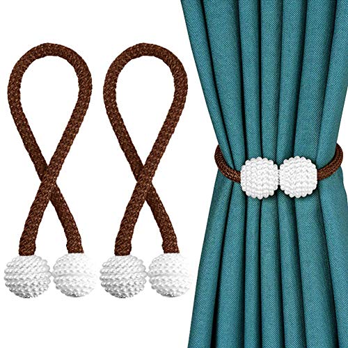 Ad Fresh Magnetic Solid Curtain tiebacks Curtain Clips Rope Hold Backs Curtain Weaving Holder Buckles for Home Office Decoration - Image 1