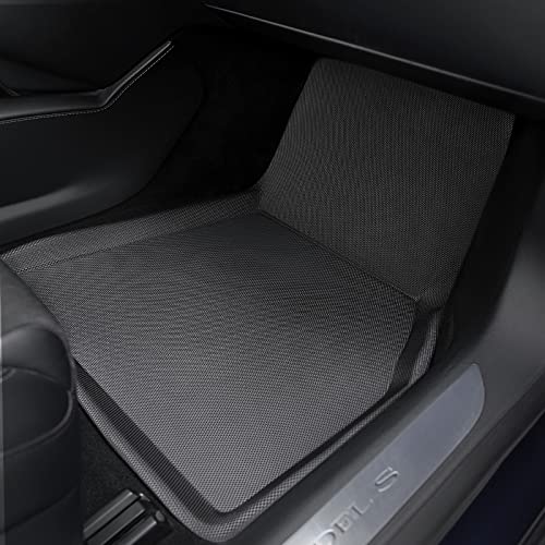 TAPTES for Tesla Model S Floor Mats 2019 2018 2017 2016 2015, Premium All Weather Anti-Slip Waterproof Floor Liners Car Interior Accessories - Compatible for Model S 2015-2019 (3 Pieces/Set) - Image 3