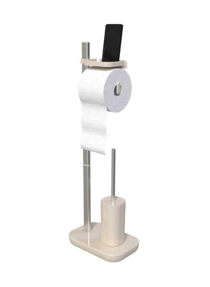 Primanova Primanova sui multifunctional standing toilet paper holder with toilet brush and mobile holder 