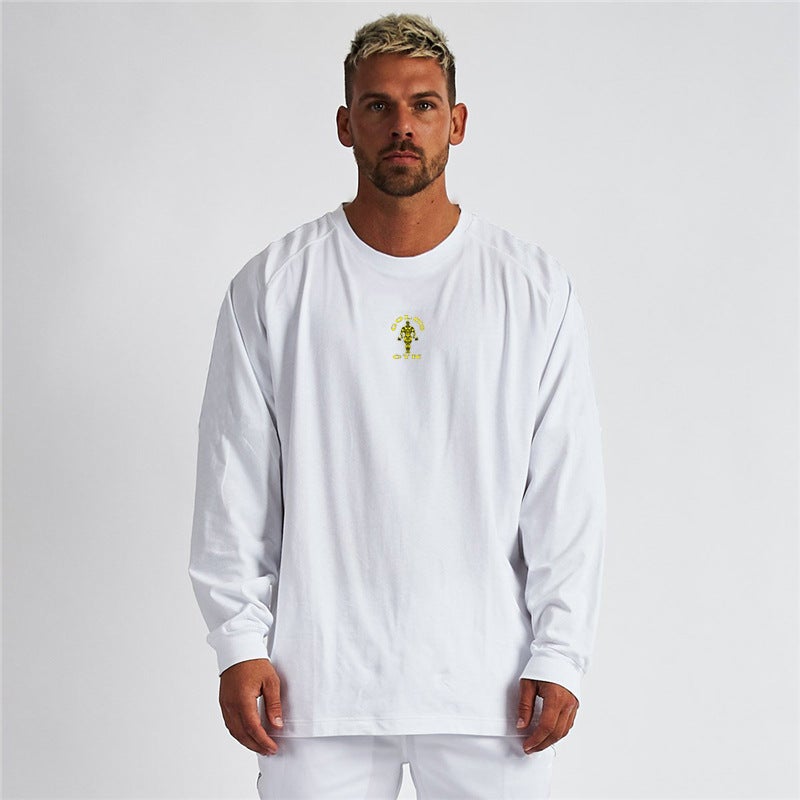 Men's Fitness Sports plus size muscle clothes autumn and winter long sleeve T-shirt casual running long sleeve - Image 3