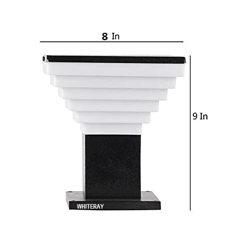 WHITERAY WHITERAY Metal gate Light for Home gate Modern Design Stairs Shape Waterproof Outdoor Lamp Staircase Step Design Black White Metal and PVC BULBNOT Included Pack of 2  - Image 3