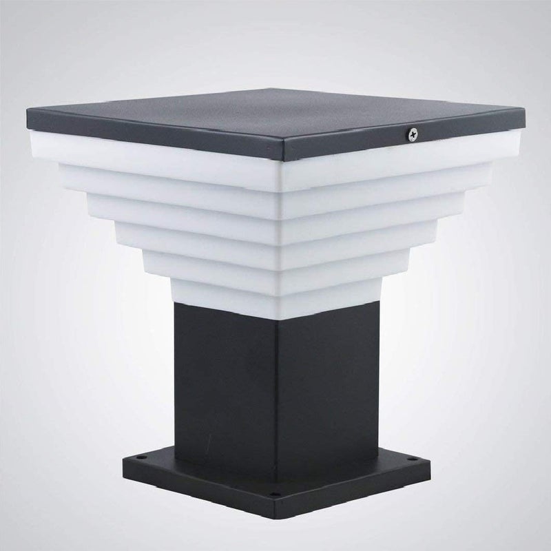 WHITERAY WHITERAY Metal gate Light for Home gate Modern Design Stairs Shape Waterproof Outdoor Lamp Staircase Step Design Black White Metal and PVC BULBNOT Included Pack of 2  - Image 4