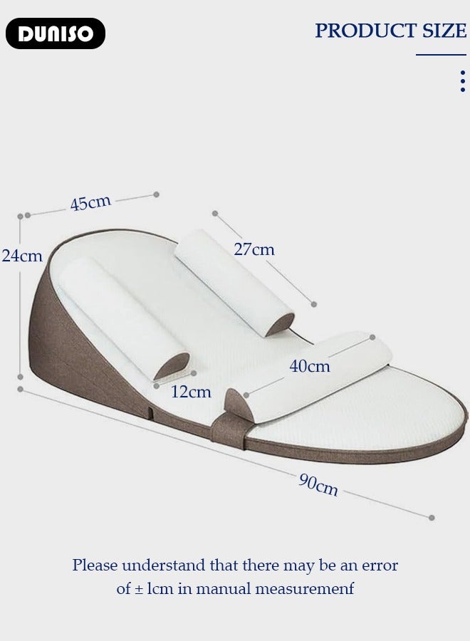DUNISO وسادة مائلة للأطفال، وسائد سرير الأطفال، وسادة مريحة مضادة للتقيؤ، تمنع القيء والرأس المسطح، قابلة للتعديل بارتفاع 0-30° تخفف من القيء والحليب، مغص الأمعاء، عش نوم للأطفال مع حواجز جانبية - Image 4