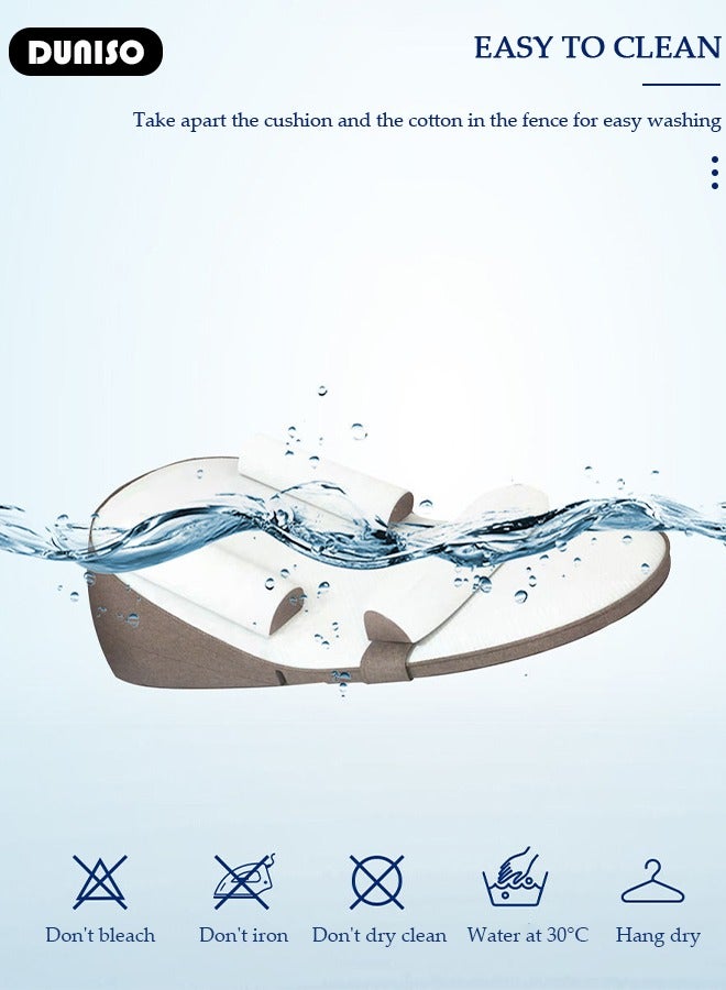 DUNISO وسادة مائلة للأطفال، وسائد سرير الأطفال، وسادة مريحة مضادة للتقيؤ، تمنع القيء والرأس المسطح، قابلة للتعديل بارتفاع 0-30° تخفف من القيء والحليب، مغص الأمعاء، عش نوم للأطفال مع حواجز جانبية - Image 5