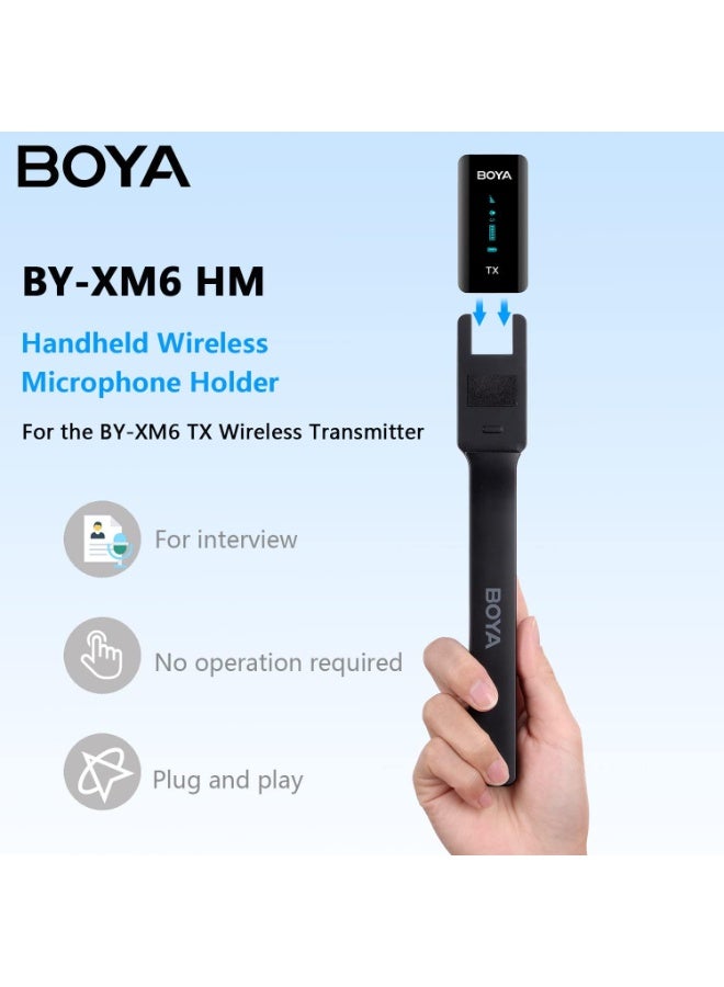 BOYA by-XM6 HM Wireless Microphone Handheld Holder for by-XM6 S1/S2/S3/S4/S5/S6/K1/K2 Transmitter for Interview, Vlog,YouTube,Content Create - Image 2
