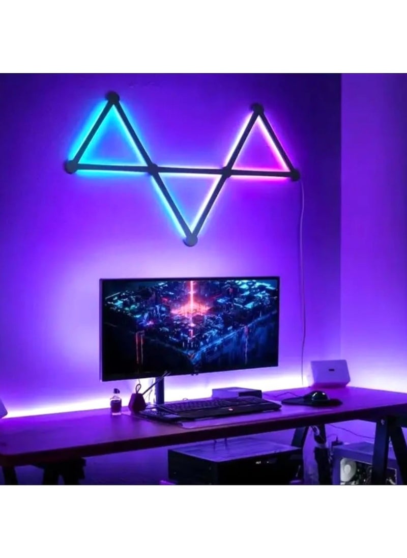 Joshberg - 9 WiFi LED Wall Lights Smart Music Sync Rhythm APP Intelligent Control RGB Atmosphere Light for Gaming Room Home - Image 1
