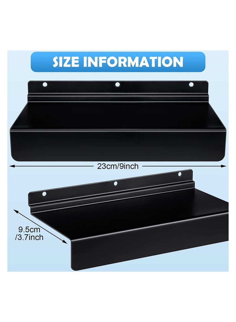 Zikra Metal Slatwall Shelves, Slatwall Accessories and Fixtures, Floating Slat Wall Shelf Shelves for Shoes, Flat Display Shelves for Wall, Shoe Stores, Boutiques Supplies, 4Pcs (Black) - Image 4