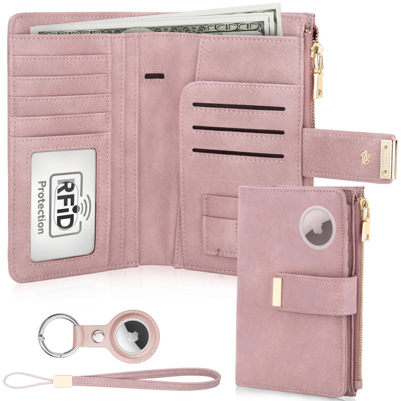 HUANLANG Passport Holder with Airtag for Women/Men, Airtag Passport Wallet for Travel Leather Passport Holder RFID Blocking,Travel Passport Walelt with Credit Card Holder - Image 1