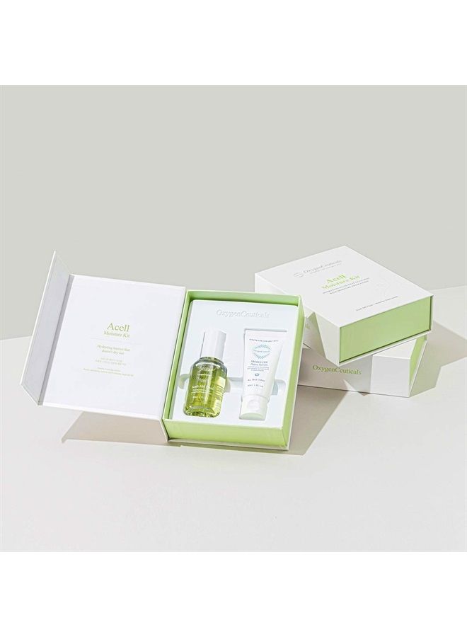OxygenCeuticals The Best Moisturizer Set for Dehydrated Skin | OxygenCeuticals Acell Moisture Kit | Acell-300 Fluid 30ml + Moisture Aqua Serum 30ml | Hyaluronic acid serum and Oil-free ampoule - Image 3