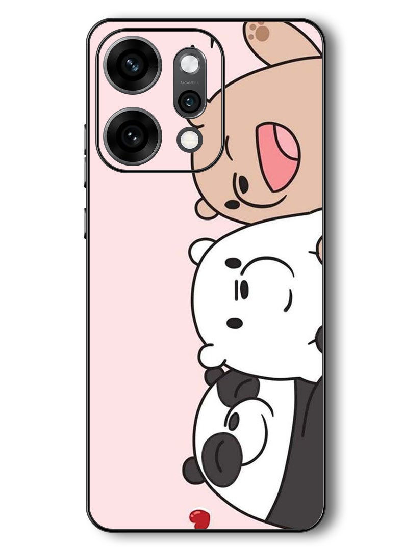 Theodor Case Compatible with Oppo Reno 14 Pro 6.83 Inch Protection Shockproof Bumper Cover Three Friends Panda - Image 1