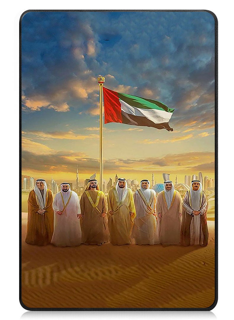 Theodor Protective Flip Case For Samsung Galaxy Tab S6 Lite 10.4 Inch 2024/2022/2020, With Trifold Stand Auto Wake Sleep Shockproof Cover Uae Flag Uae Rulers - Image 1