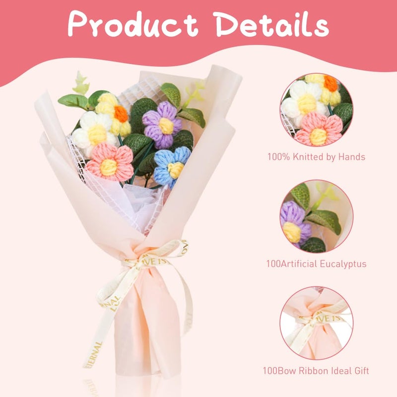 Patpat � DIY Handmade Crochet Flower Bouquet - Vibrant Colors, Yarn Material, Eco-Friendly Gift & Home Decor, Perfect for Unique & Sustainable Gifting - Image 3